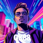 Listen to music by OK88 with vibrant abstract album art representing energy and movement.