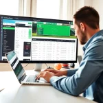 Engaging in online betting at https://22bet.tax/ with a clear view of various betting options on a laptop.