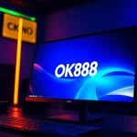 Experience dynamic online gaming with Nhà cái OK88 through an immersive digital setup featuring its sleek interface.