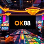 Engaging scene at Nhà cái OK88, showcasing online casino gaming with vibrant lighting and modern interface.