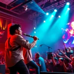 OK88 musical artist captivating the audience with energetic performance on stage