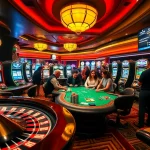 Dive into the vibrant realm of giải mã nhà cái uy tín at a bustling casino with players and games.