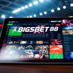 Bet on Nhà cái BIGBET88 with a modern online interface, capturing excitement and vibrant sports events.